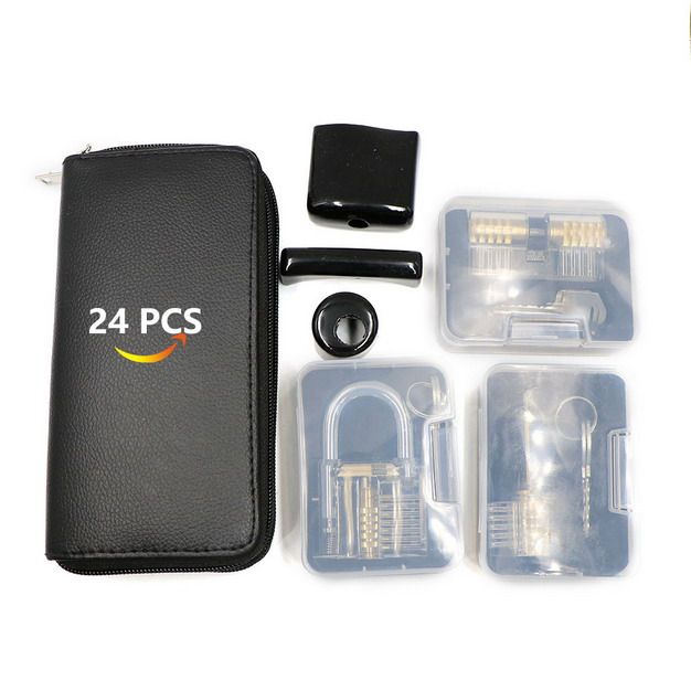 24 Pcs Gift Kits Lock pick Repair Sets with three practice locks