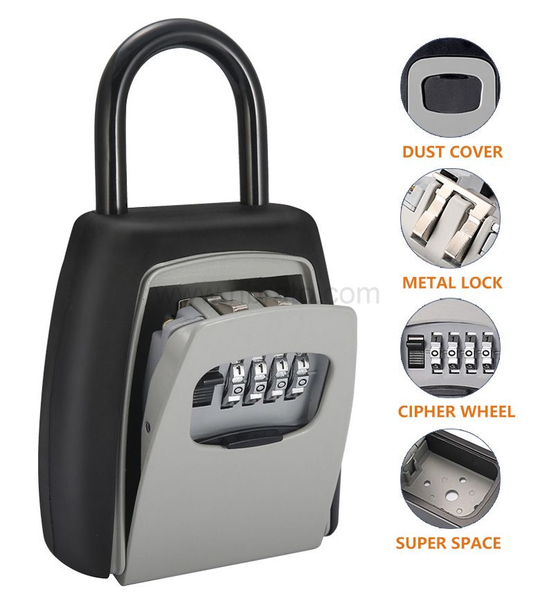 2020 Hot sale Portable hang combination Weatherproof key lock box digital lock for key safe box