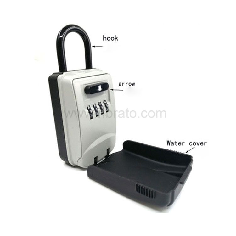 Portable anti theft Wall mounted key box with waterproof rain cover 4-digit code lock