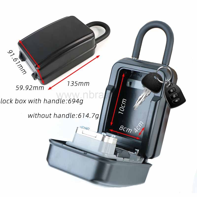 waterproof metal 4 digital key lock box with emergency key